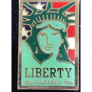Bicentennial 1886-1986 Lapel Pin Beautiful Vintage Lady Liberty Statue Big Apple
